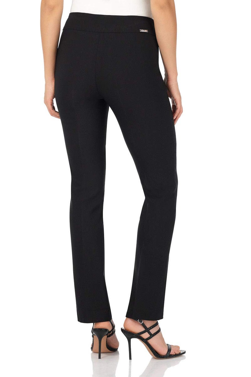 Rekucci Women's Ease Into Comfort Stretchy Straight Leg Office Pant with Tummy Control (14 Tall, Black) - Image 3